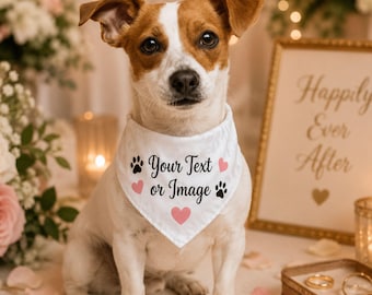 Pañuelo personalizado para perros para bodas, pañuelo personalizado para mascotas (perros y gatos), pañuelo para el perro de honor, bufanda personalizada para mascotas con texto, regalo de boda.