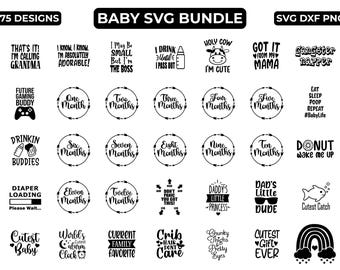 Baby SVG Bundle, 75 Baby SVG-Dateien, lustiges Baby SVG, Baby Sprüche SVG, Baby an Bord SVG, Sublimationsdesigns, sofortiger digitaler Download