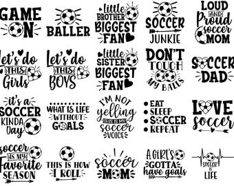 Fußball SVG Bundle 20 Designs, Fußball PNG, Fußball Mama SVG, Spieltag SVG-Dateien für Cricut, Fußball Dad Shirt Design, Dxf Eps Digital Download