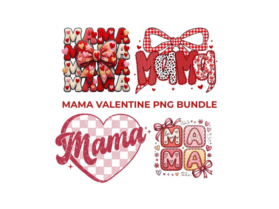 Mama Valentine PNG Bundle | Sublimation PNG Designs | Coquette Bow ...