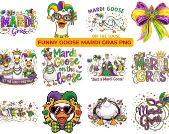 Lustiges Gans Karneval PNG Bundle, 15 Designs, Sublimation PNG Dateien, digitaler Download