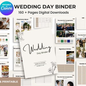 Ultimate 160+ Pages Wedding Day Binder template | Wedding Planner | Wedding Schedule & Checklist | Editable Canva - GoodNotes