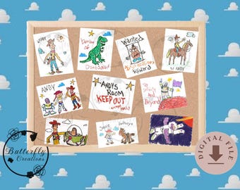 Toy story Andy's drawings digital files 10 images PDF