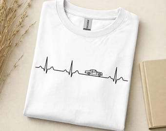 Oldtimer Herzschlag Shirt | Vintage Auto T-Shirt | Classic Car EKG Design | Geschenk für Oldtimer Liebhaber | Retro Car Tee