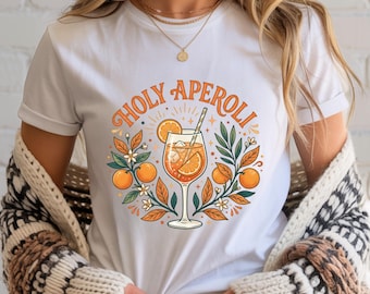 Holy Aperoli Shirt, Spritz Lover T-Shirt, Aperitivo Tee, Summer Vacation Shirt, Italian Summer Tee, Citrus Cocktail Shirt