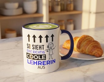 Lustige Lehrerin Tasse, Coole Lehrerin Geschenk, Geschenk für Lehrerin, Kaffeetasse Lehrerin Spruch, Abschied Lehrerin