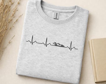 Formel 1 Herzschlag Shirt | F1 Racing T-Shirt | Motorsport EKG Design | Geschenk für Rennsport Fans | Minimalist Racing Tee
