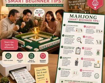 Guía rápida de Mahjong americano 2026: tarjeta de referencia fácil para aficionados y principiantes del Mahjong (PDF imprimible).