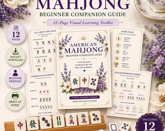 Guía de mesa de Mahjong americano, kit de referencia de reglas para principiantes (descarga en PDF)