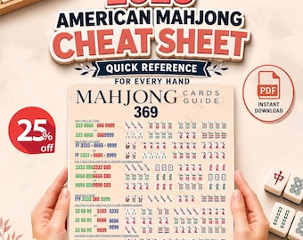 Guía rápida de Mahjong 2025 para imprimir, Ayuda de Mahjong 2025, Guía de referencia creada de forma independiente, Guía rápida de Mahjong 2025, Descarga digital