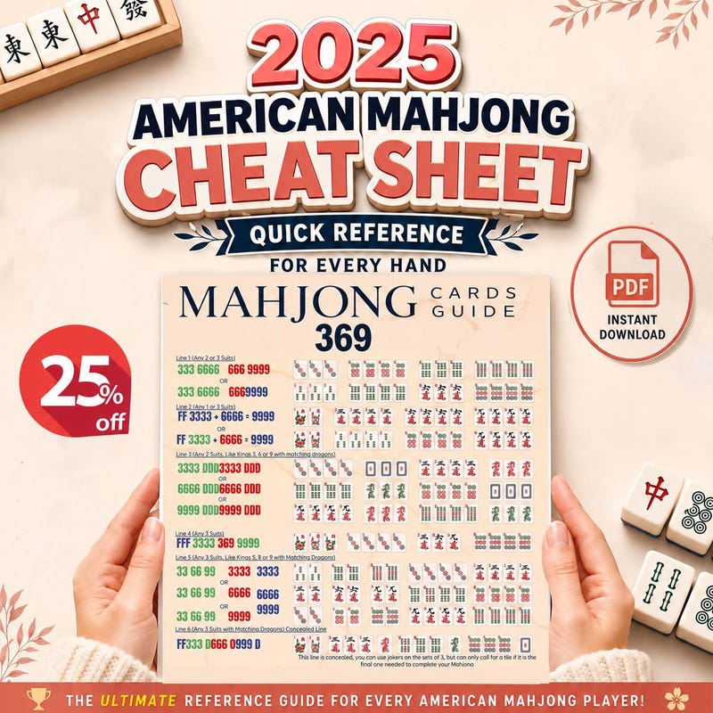 Mahjong Card.pdf Printable 2025 Mahjong Card Pdf - Etsy