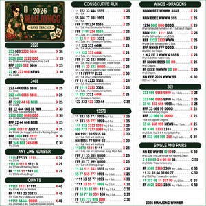 2026 Mahjong Hand Tracker, American Mahjong Printable, Mah Jongg, Mahjong scorecard, Mahjong tiles, Mahjong Game Night, PDF Download