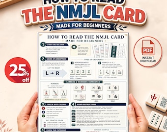 Guía de cartas de Mahjong americano NMJL 2026 / Cómo leer la carta de Mahjong / Guía rápida para principiantes / PDF imprimible