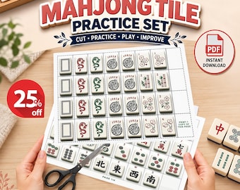 Juego de fichas de Mahjong imprimibles para practicar / Fichas de Mahjong americano para principiantes