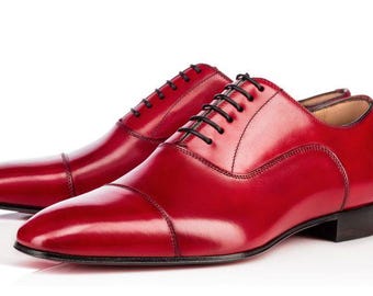 Scarpe Oxford Greggo di Christian Louboutin in pelle rossa