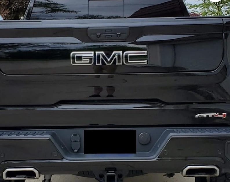 GMC Sierra 1500 (2019-2024) Gloss Black Emblem Blackout Overlay Decals ...
