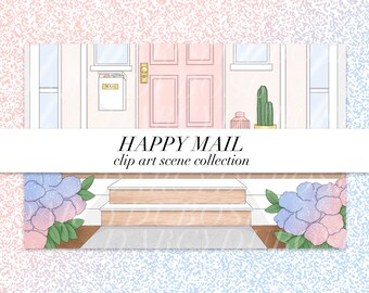 Happy Mail SCENE w LICENSE | Letters | Mail | Post | Pastel | Usps | Stamps