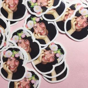 Little Flower Crown Keanu vinyl sticker set