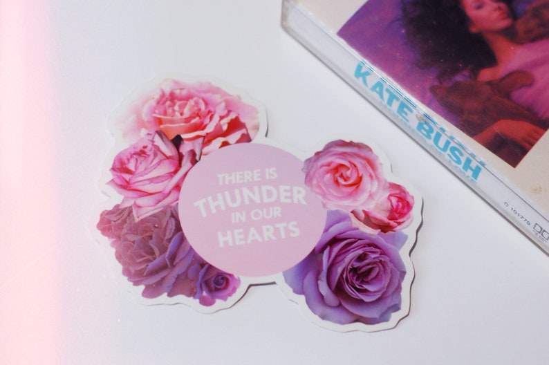 Floral There is Thunder in Our Hearts Kate Bush vinyl sticker image 1