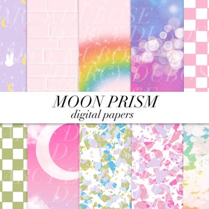 Moon Prism DIGITAL PAPERS w LICENSE | Sailor Moon | Kawaii | Anime | Magical | Cute