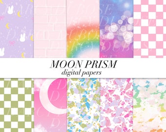 Moon Prism DIGITAL PAPERS w LICENSE | Sailor Moon | Kawaii | Anime | Magical | Cute