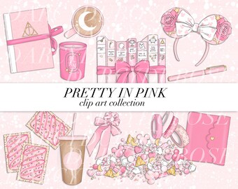 Pretty in Pink CLIP ART w LICENSE | Planner Girl | Pink | Magical | Favorites