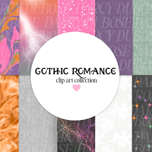 A GOTHIC ROMANCE // spooky halloween frankenstein bride gothic hand drawn digital clip art planner stickers fashion