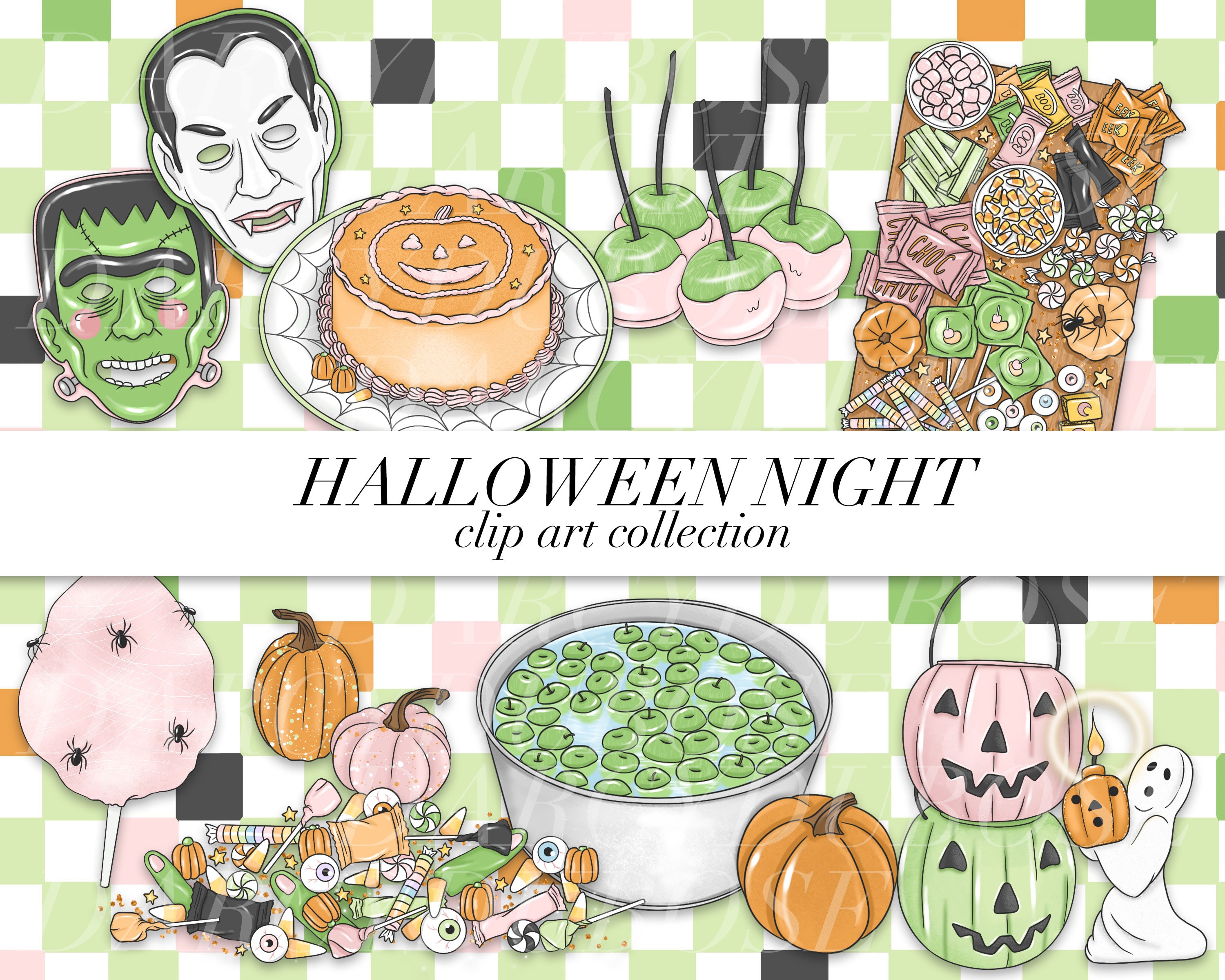 Halloween Night CLIP ART w LICENSE | Spooky | Ghost | October | Halloween | Party