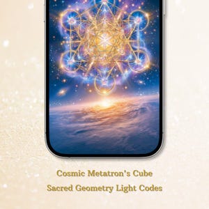 Light Code Metatron Cosmic Metatron's Cube Phone Wallpaper | Golden Sacred Geometry ...