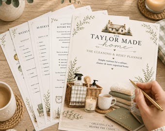 Taylor Made Home Cleaning Planner, 18-Page A4 Printable (Digital Download)