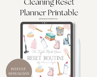 Planificador de limpieza y organización imprimible, rutina diaria, semanal y mensual (descarga digital)