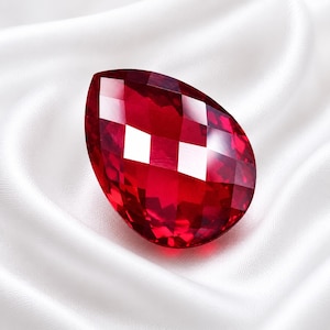 29 Ct Burmese Pigeon Blood Red Ruby Certified Natural Loose Gemstone Pear Shape Vintage Gemstone Collection For Anniversary Gift