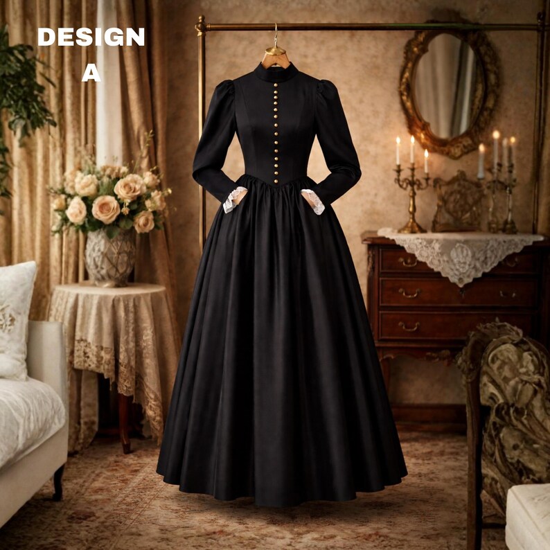 Gothic Victorian Ball Gown – Victorian Stage Wear Edwardian Style ...