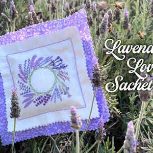 Lavender Love Sachet Embroidery Sampler