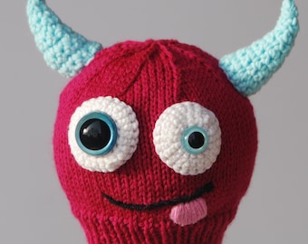 Handmade Silly Monster Hat with Horns