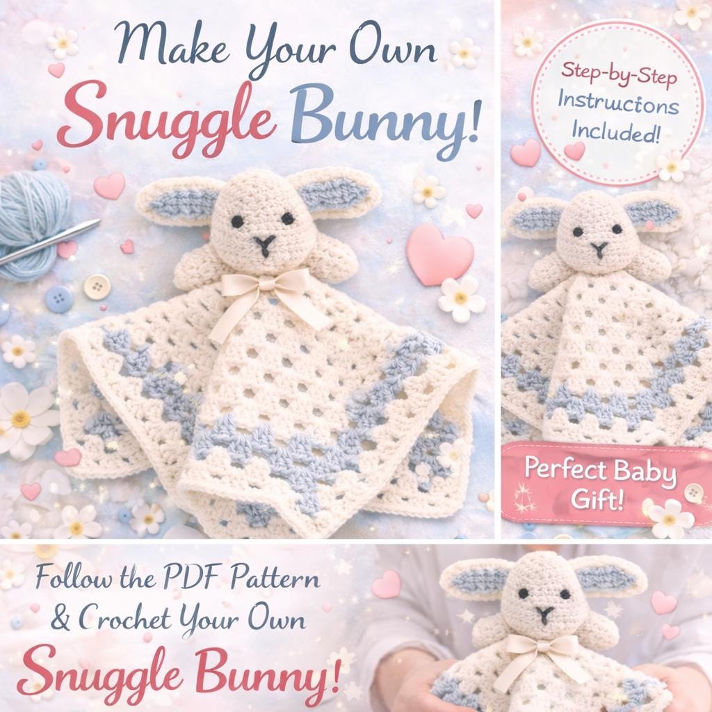 40 Bunny Lovey Crochet Patterns for Sweet Baby Gifts and Nursery Keepsakes 37 Snuggle Bunny Lovey Crochet