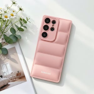 Puffer Phone Case Samsung Galaxy S25 Liquid Design Down Jacket Silicone Cover Winter Accessory Protective Shell Shockproof Material Bubble