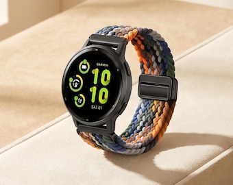 Garmin Klockarmband Magnetisk Stängning Flätad Nylon Klockarmband 20 mm 22 mm Forerunner 965 970 Vivoactive Venu 3 Justerbar Andningsbar Herr