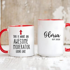 Moderatormok, cadeau moderator, geweldige moderator-koffiemok, cadeau voor moderator, mok communitymanager, aanwezig forumbeheerder