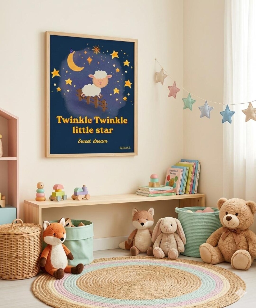 Twinkle Twinkle Little Star Nursery Wall Art Printable, Baby Room Decor ...