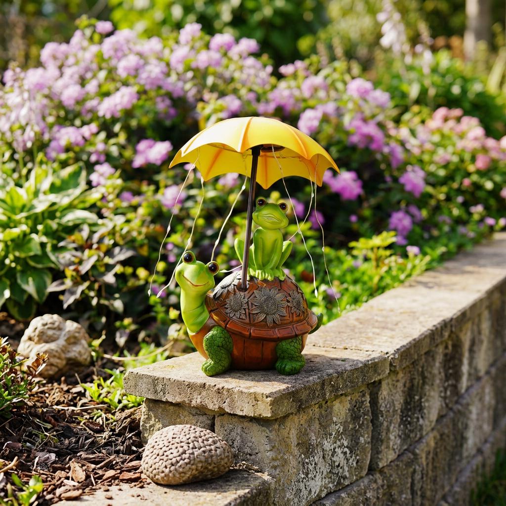 Froggy Mcglow Shellter – Solar Frog & Turtle Garden Statue With ...