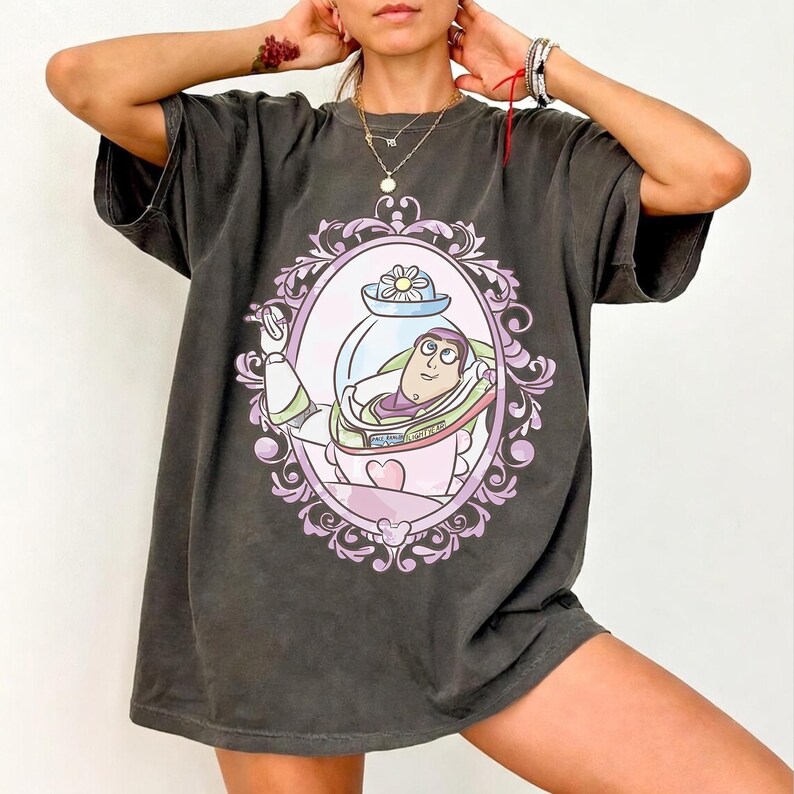 Buzz Lightyear Retro Comfort Colors Shirt, Disney Toy Story Girl Trip Tee, Mrs. Nesbitt’s Tea House Shirt, To Infinity and Beyond Magic Tee image 5