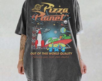 Comfort Colors Pizza Planet Alien Toy Story Shirt, Disney Space Pizza Rocket Tee, Little Green Men Outfit for Disney Trip Shirt