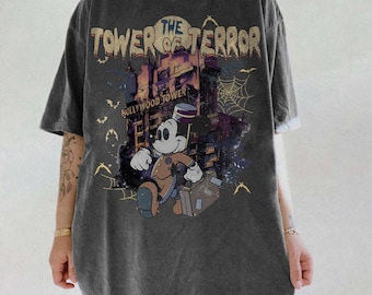 Disney Tower of Terror Shirt, Vintage Mickey Mouse Hollywood Tower Tee, Twilight Zone Disney Ride T-Shirt, Spooky Halloween Disney Outfit