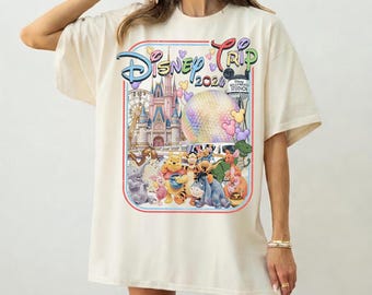 Retro Pooh with Friends Shirt, Disney Trip 2026 Winnie The Pooh Shirt, Pooh Piglet Tigger Eeyore Roo Family Vacation Matching Gift Shirt
