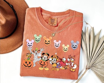 Comfort Colors® Mickey and Friends Halloween Shirt, Disney Halloween Shirt, Disneyland Costume Party Tee, Mickey and Minnie Halloween Shirt
