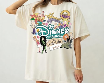 Retro Disney Channel Cartoon Characters Shirt, Hannah Montana Lizzie McGuire Shirt, High School Musical, Family Trip Matching 2026 TShirt