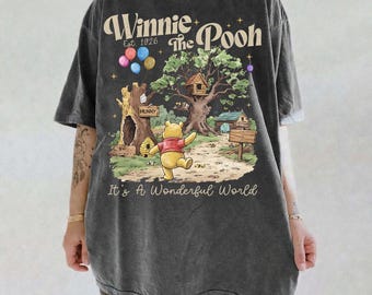 Retro Winnie The Pooh Friends Comfort Colors Shirt, Vintage Hundred Acre Wood Balloon Shirt, Disneyland Family Trip Gifts 2026 Shirt