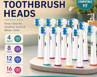 Testine di ricambio compatibili con spazzolino Oral-B Braun, con setole morbide DuPont (confezioni da 4, 8, 12 e 16 pezzi)