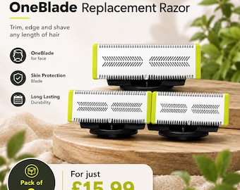 Zestaw wymiennych ostrzy Philips OneBlade 1, 2, 3 głowice golarki, wkład do golarki, trymer do twarzy, kompatybilny z OneBlade UK